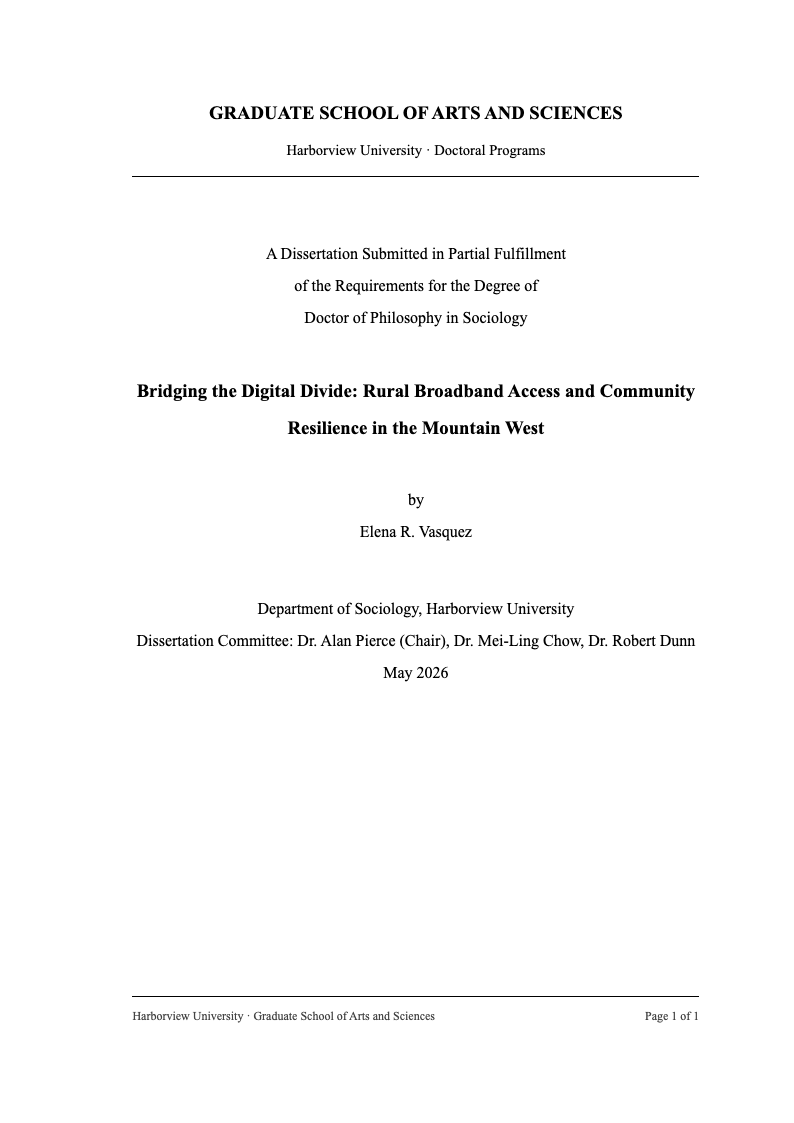 Scholarly dissertation apa title page
